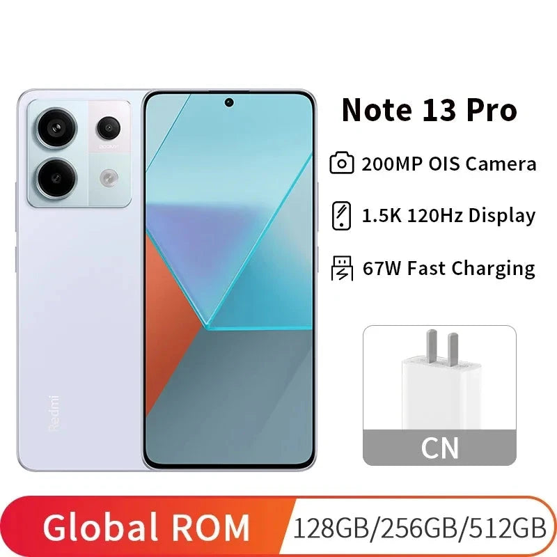 Xiaomi Redmi Note 13 Pro 5G - Snapdragon 7S Gen 2, 2.4GHz, pantalla de 6.67" 1.5K, cámara de 200MP.