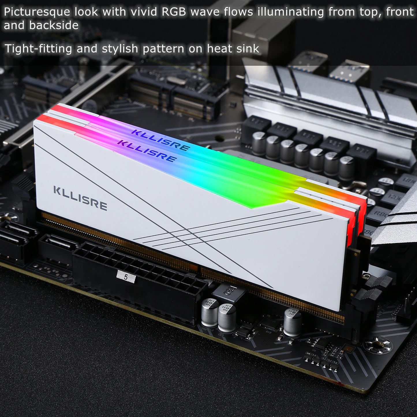 8GB/16GB de RAM DDR4 RGB de  3200MHz PC4-25600, 1.35V, memoria para escritorio de gaming en dual channel