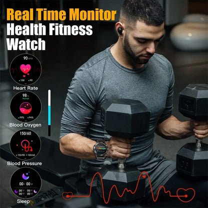 Reloj inteligente de acero de 1.39 pulgadas con Bluetooth para hombres, impermeable IP67